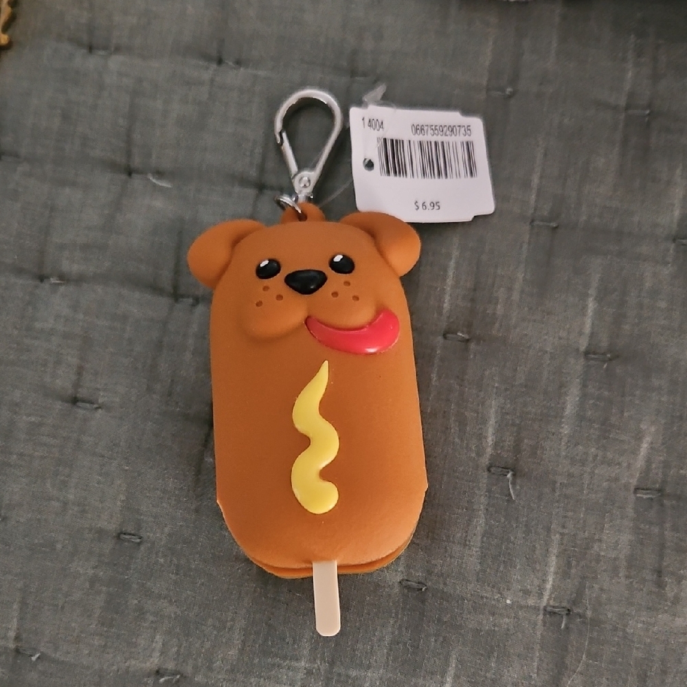 Bath & Body Works Dog Popsicle Keychain - Brown and Yellow- Sanitizer Holder